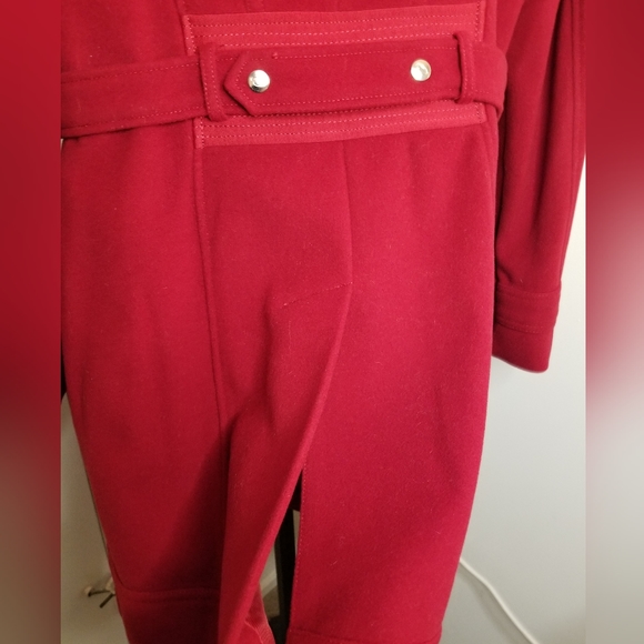 Fleet Street Red Wool Midi Driving Coat - Picture 7 of 16